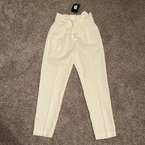 Fashion Nova White Paperbag Pants